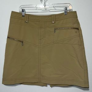 Athleta Tear Away B4 U Play Khaki Skirt Skort Zipper Pockets Like New Minor Flaw
